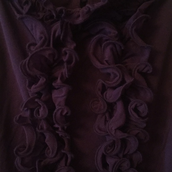 Purple, Sleeveless Blouse With Ruffles - Picture 2 of 4